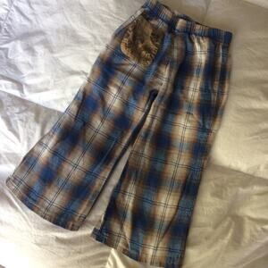 Misha Lulu Girls Flannel Plaid Pants Brown Cream Size 4